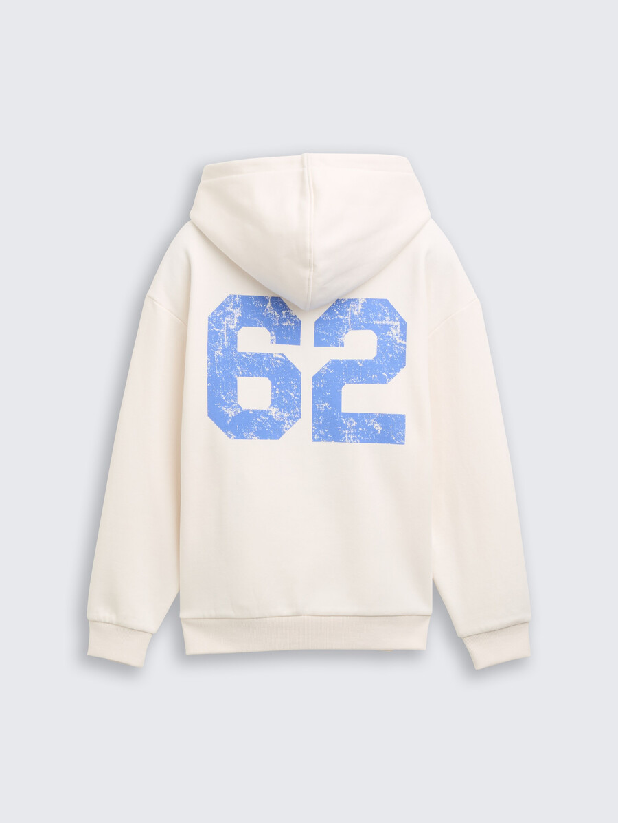 felpa oversize con cappuccio e stampa sul retro