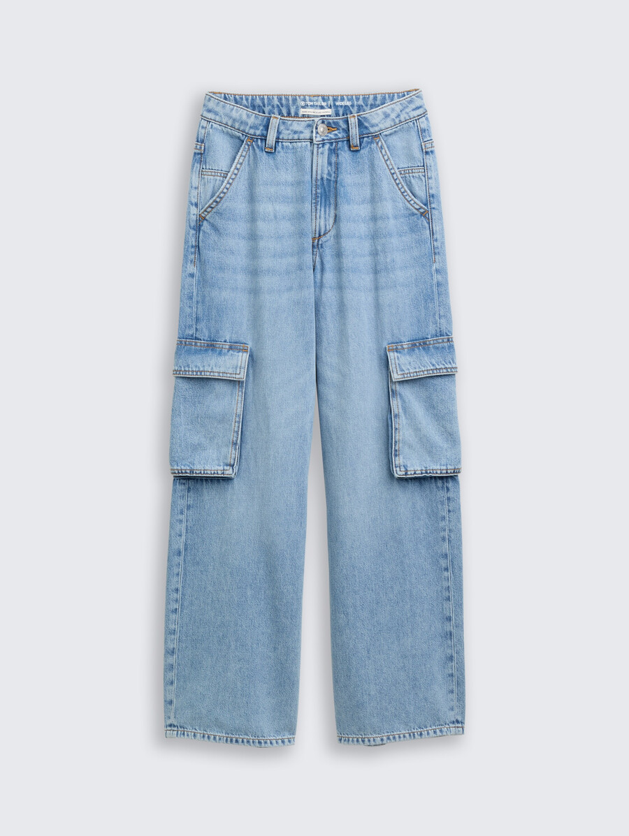 jeans cargo a gamba larga