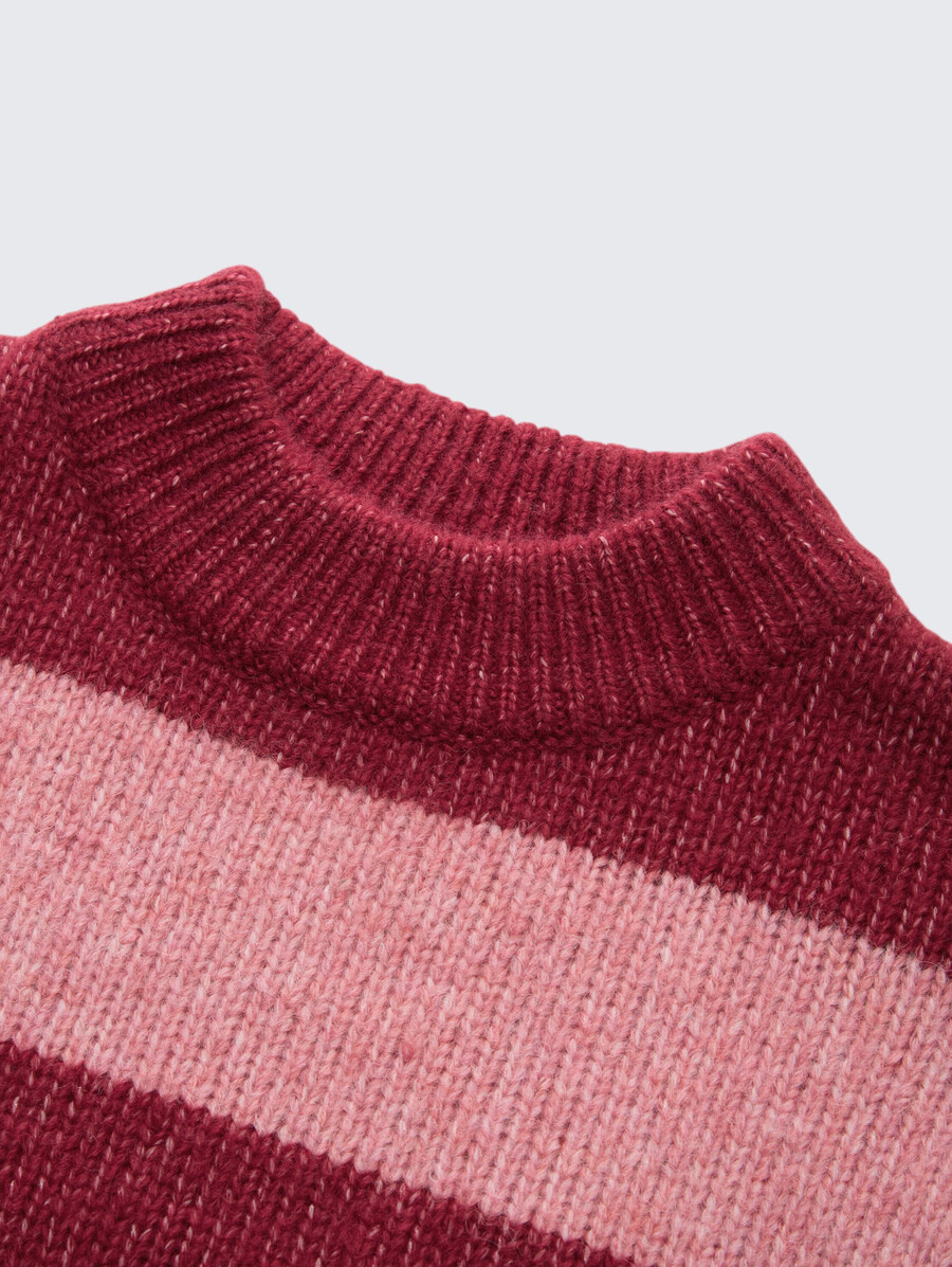 maglione corto in maglia color block