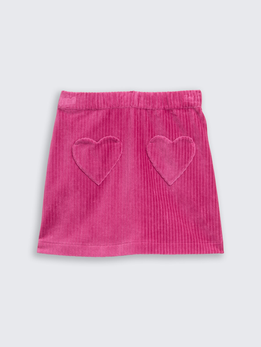 minigonna in velluto a coste con tasche a cuore