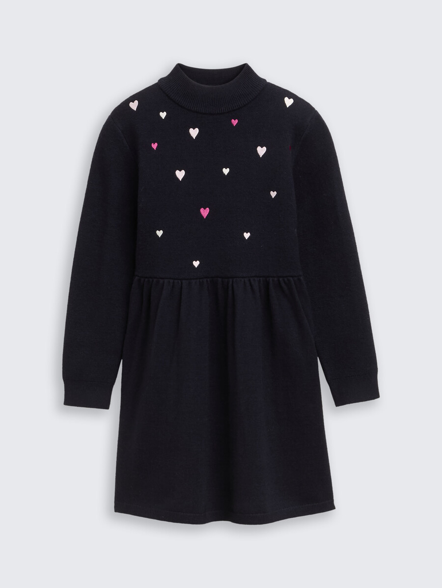 mini abito in maglia con ricamo