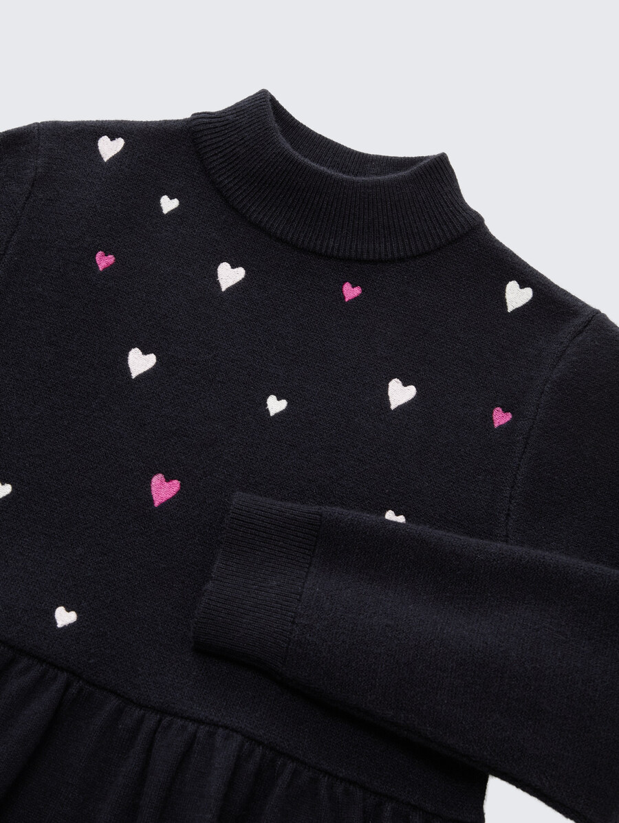 mini abito in maglia con ricamo