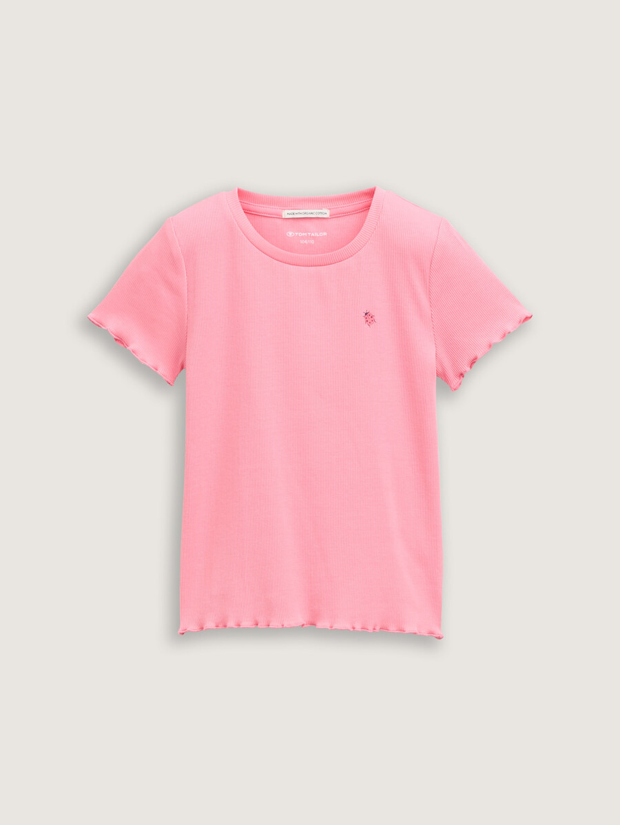 t-shirt a costine con stampa