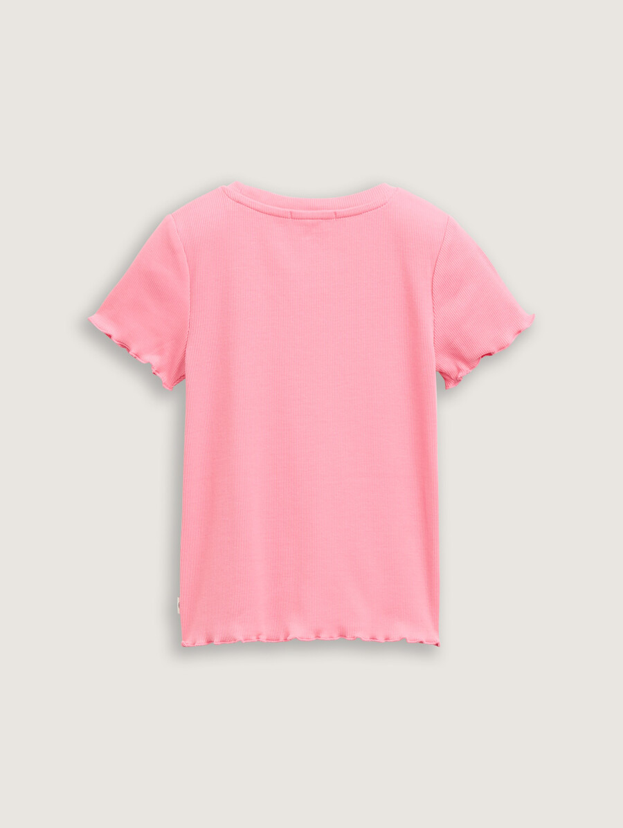 t-shirt a costine con stampa