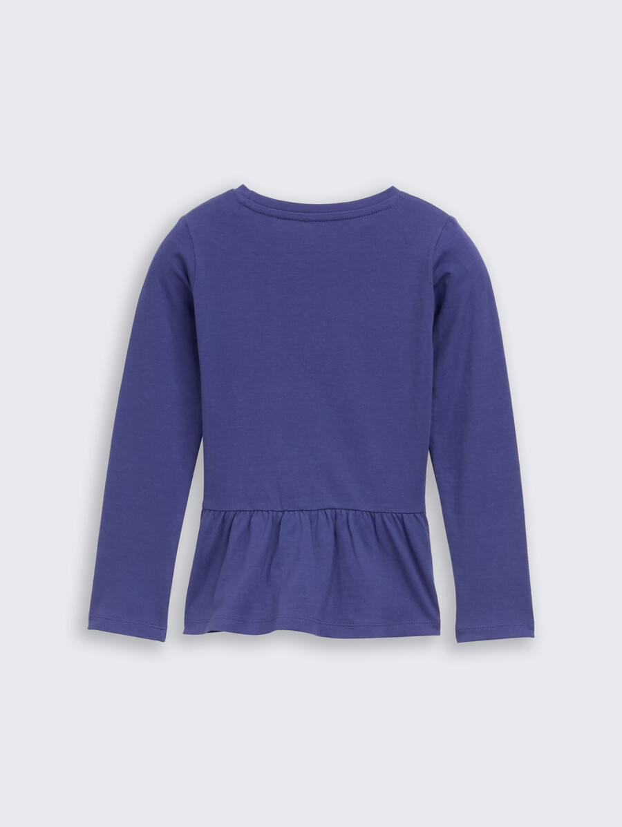 camicia a maniche lunghe con balza