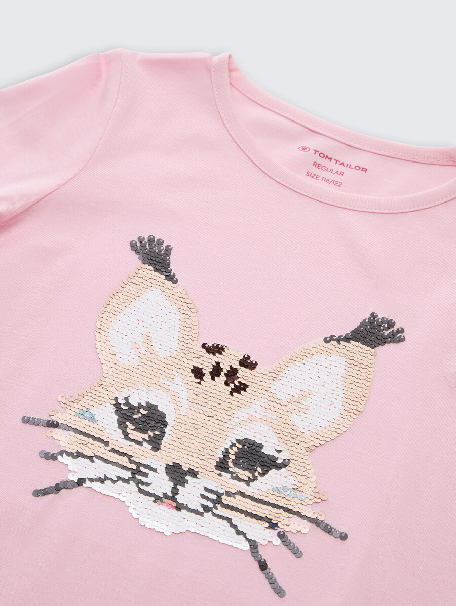 camicia a maniche lunghe con paillettes reversibili