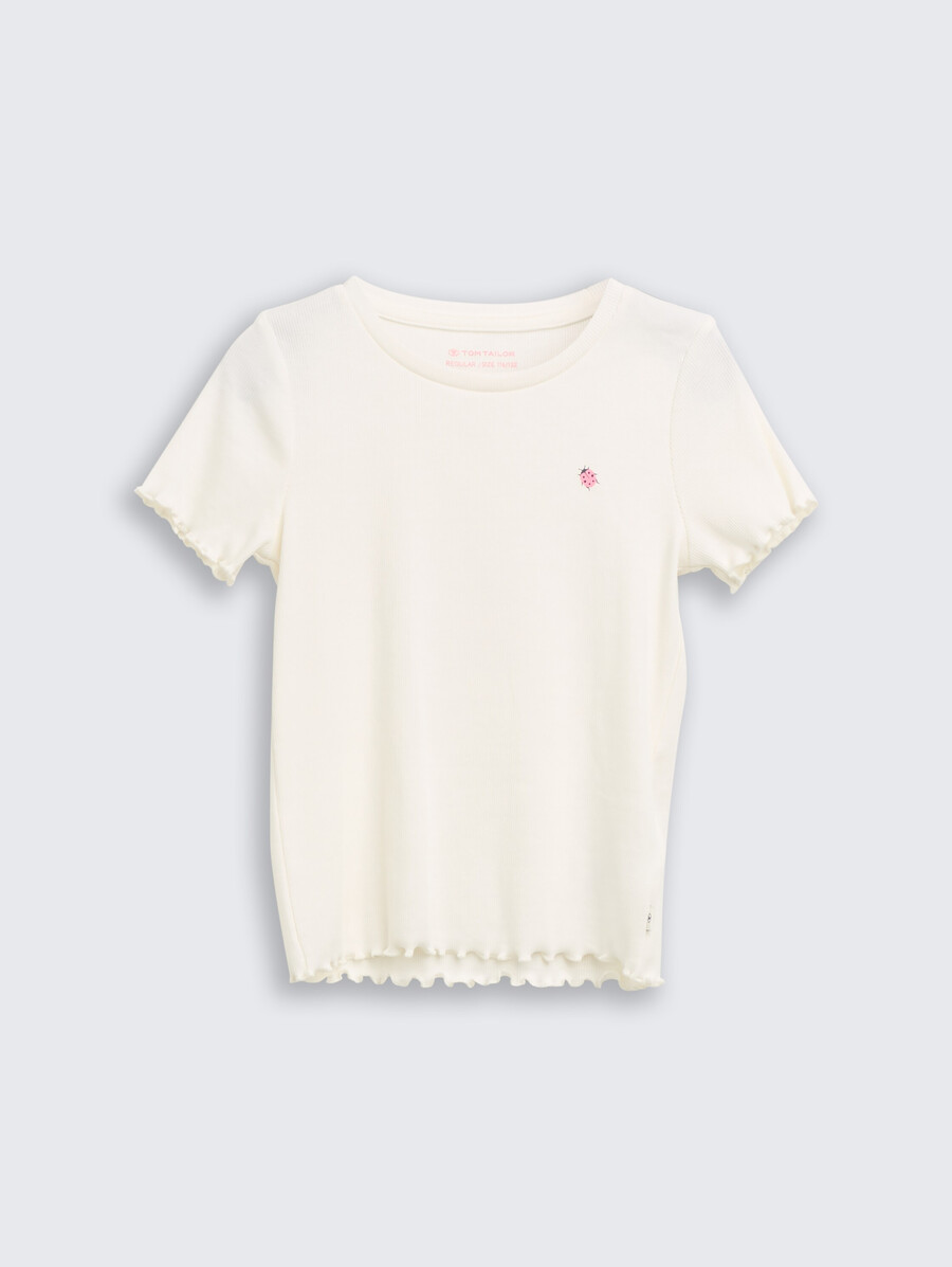 t-shirt a costine con stampa