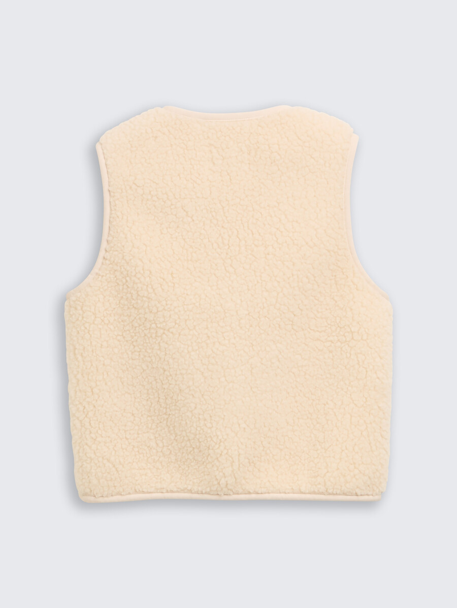 gilet teddy con tasche a cuore e pile