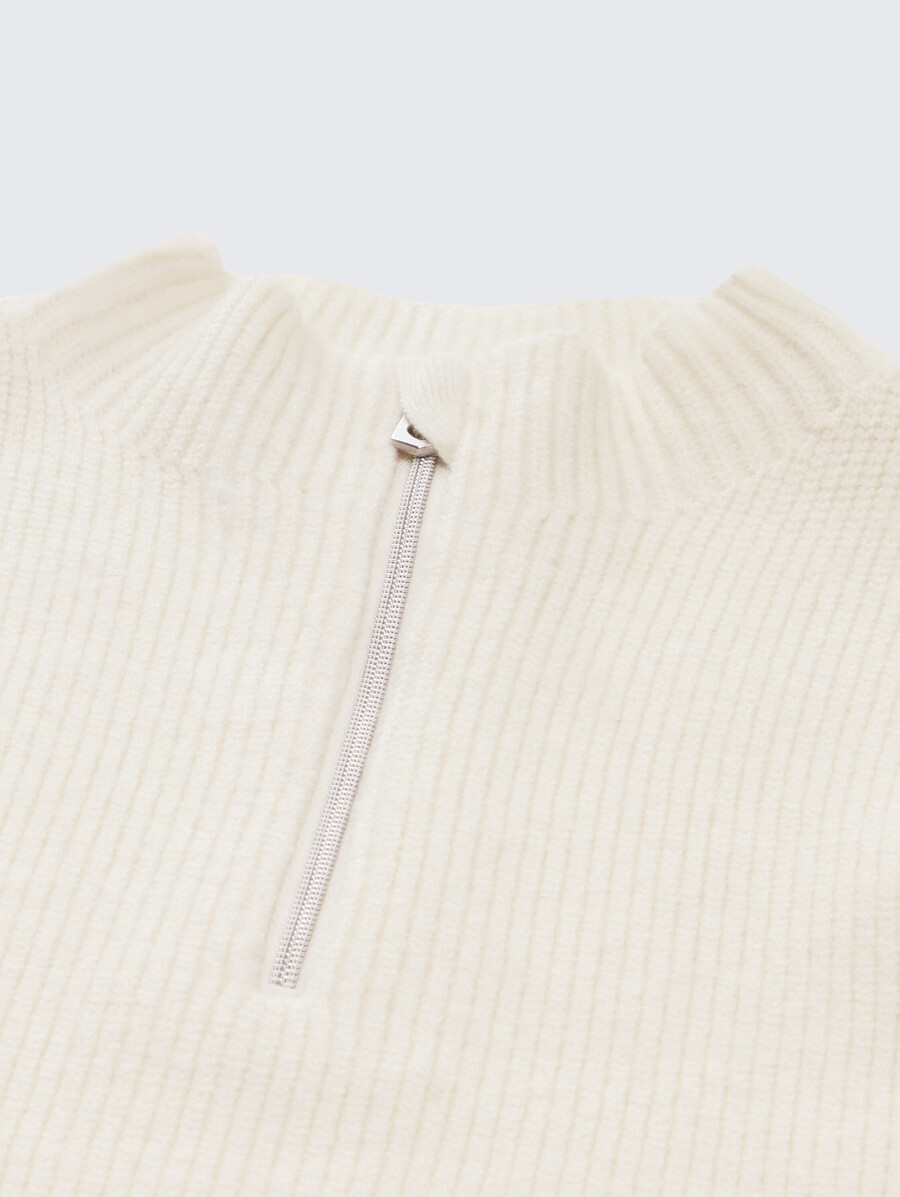 maglione senza maniche con scollo a zip