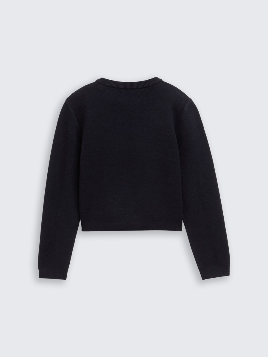 maglione corto in maglia con ricamo