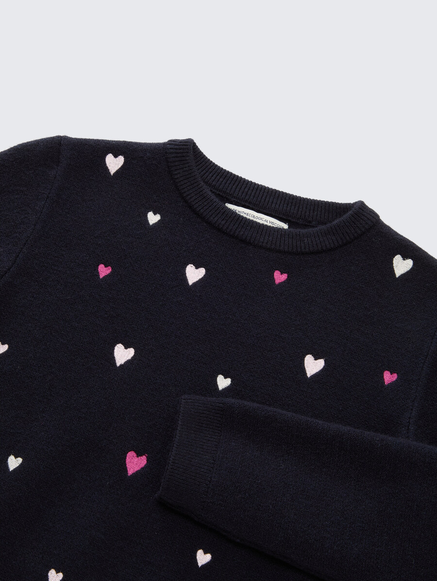 maglione corto in maglia con ricamo