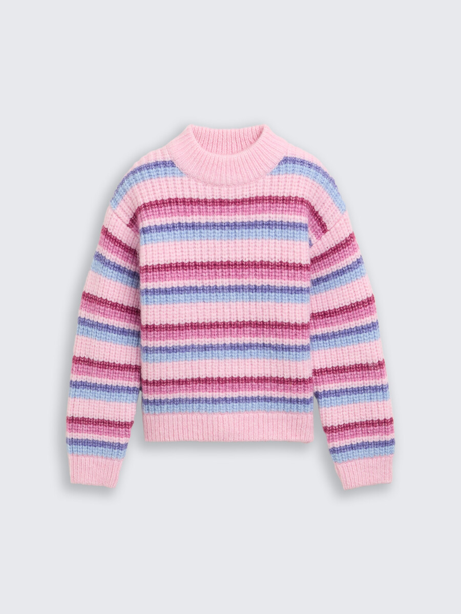 maglione corto lavorato a maglia con motivo a righe