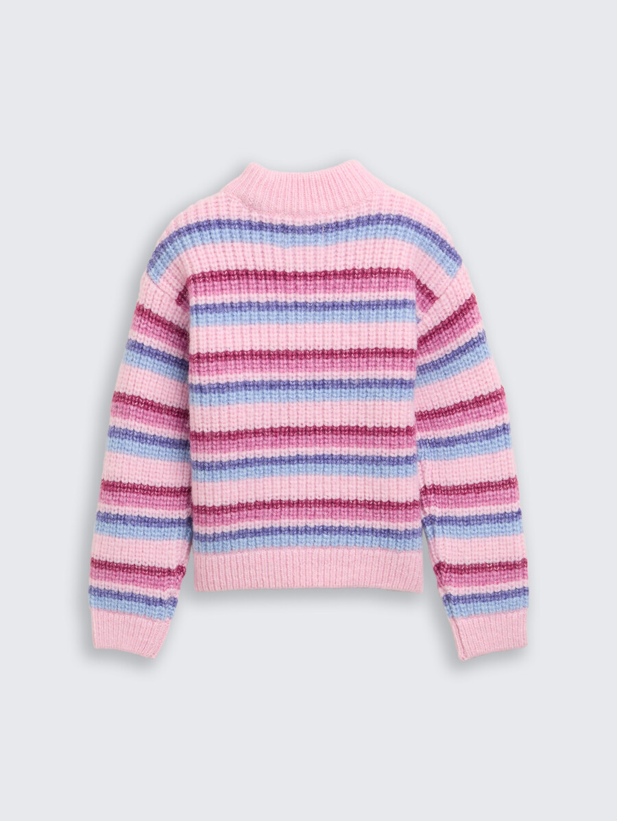 maglione corto lavorato a maglia con motivo a righe
