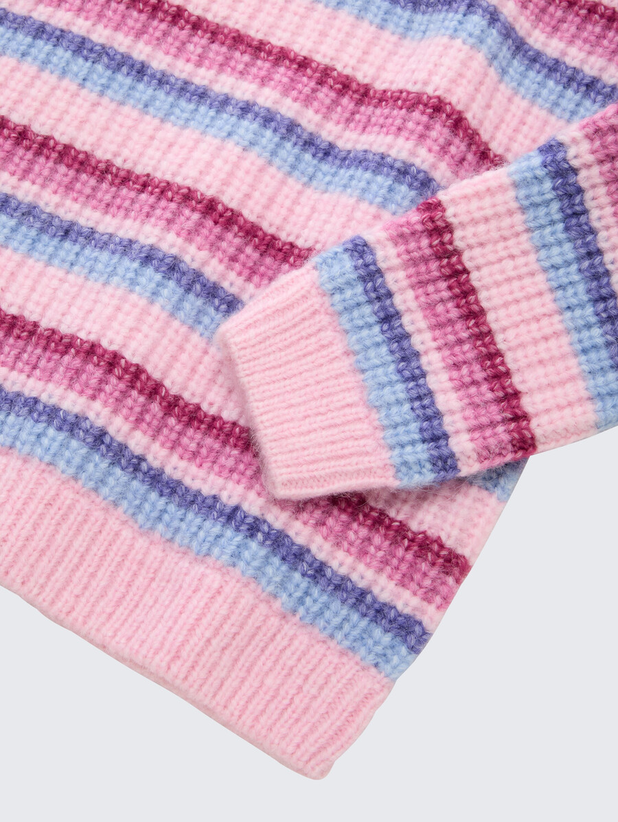 maglione corto lavorato a maglia con motivo a righe