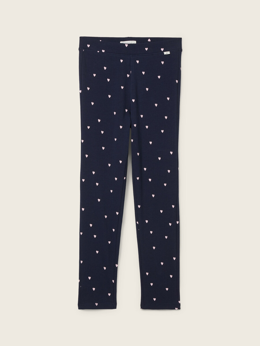 leggings con motivo a cuore all-over