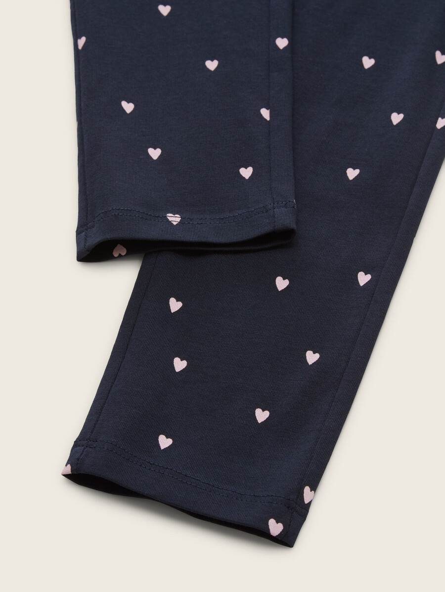 leggings con motivo a cuore all-over