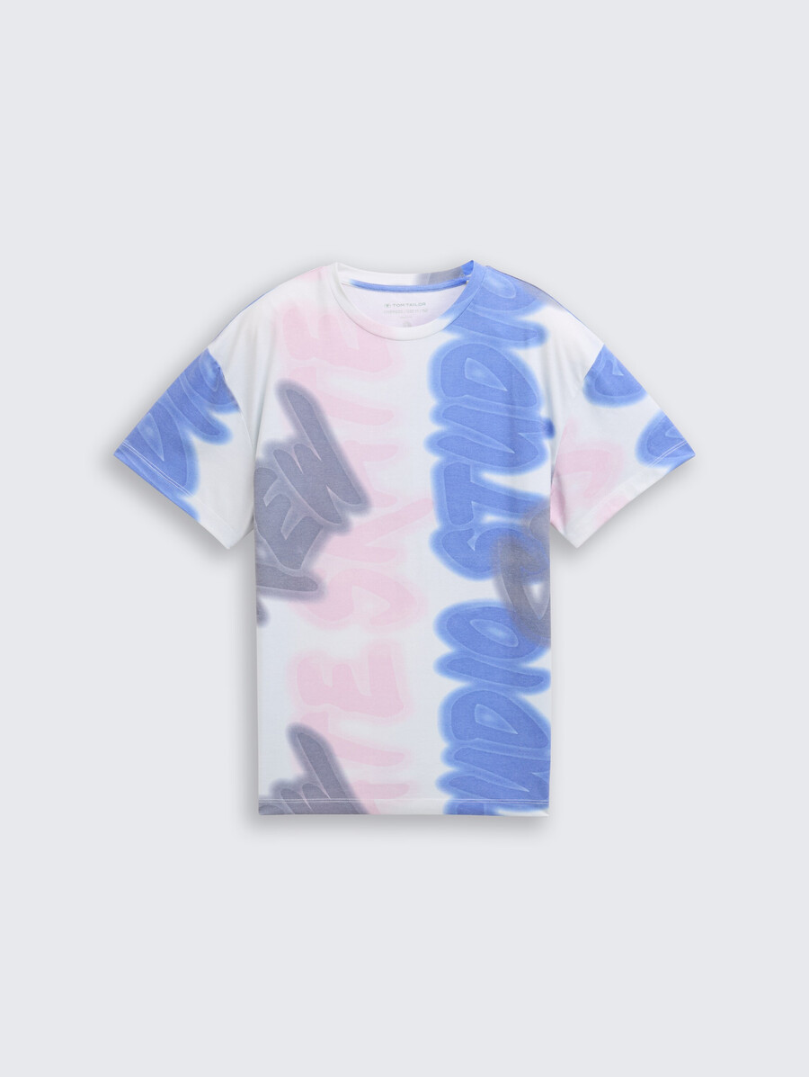 t-shirt oversize con stampa all-over