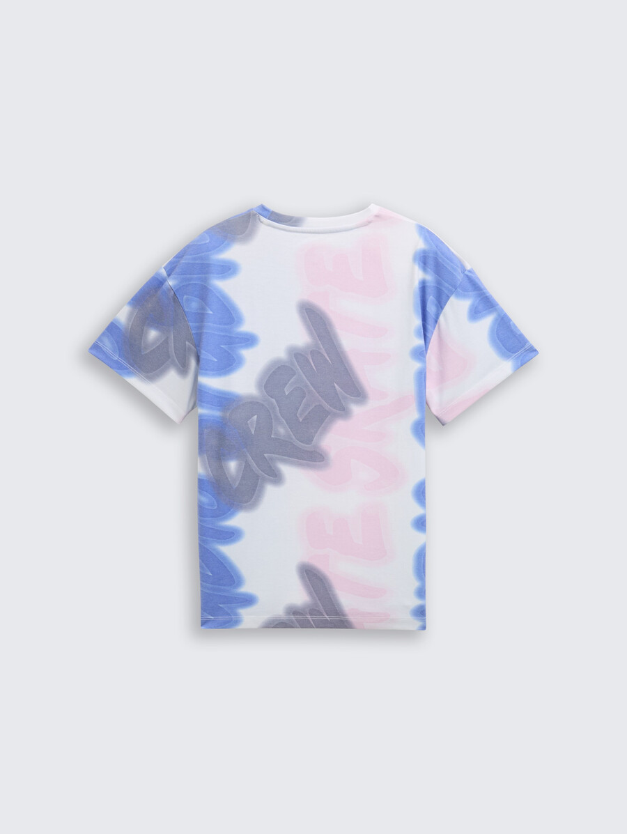 t-shirt oversize con stampa all-over