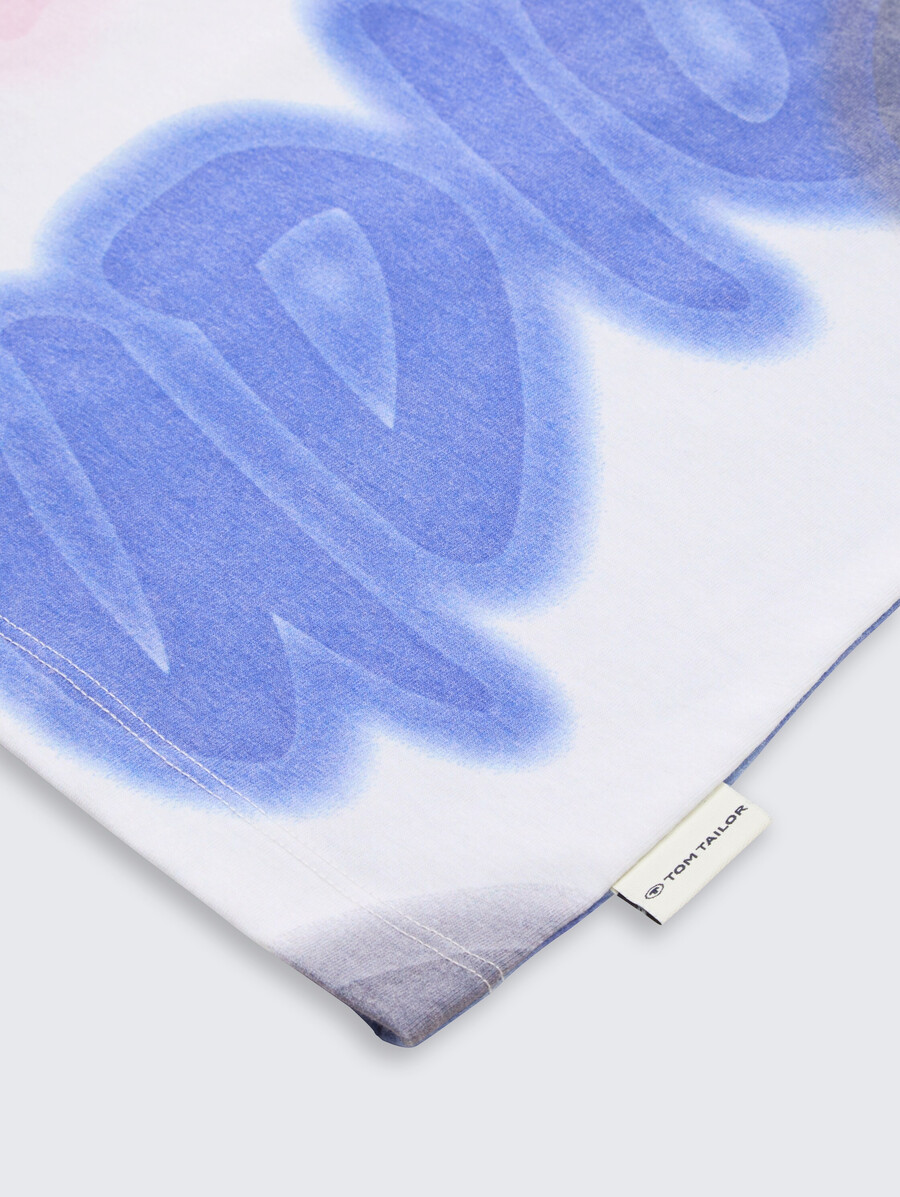 t-shirt oversize con stampa all-over