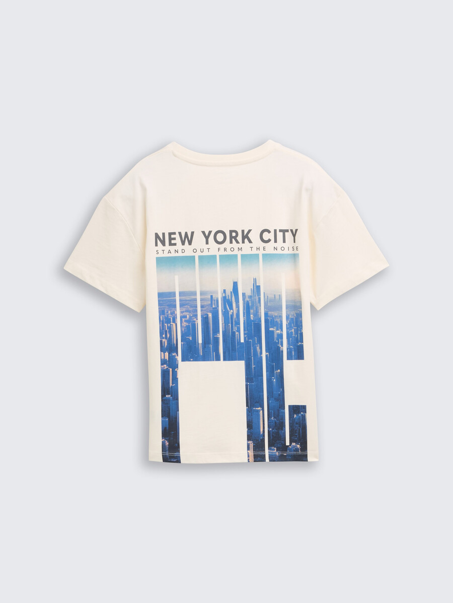 t-shirt oversize con stampa sul retro