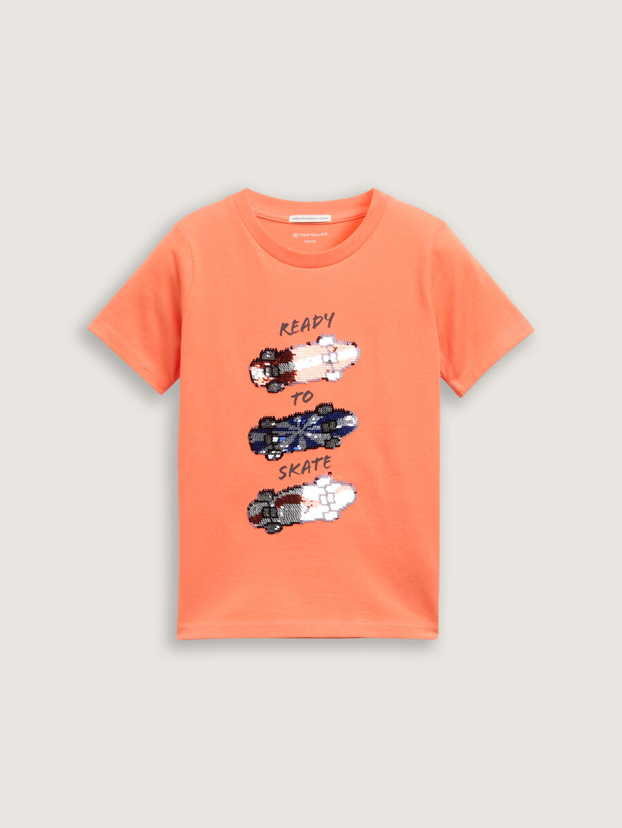 t-shirt con paillettes reversibili