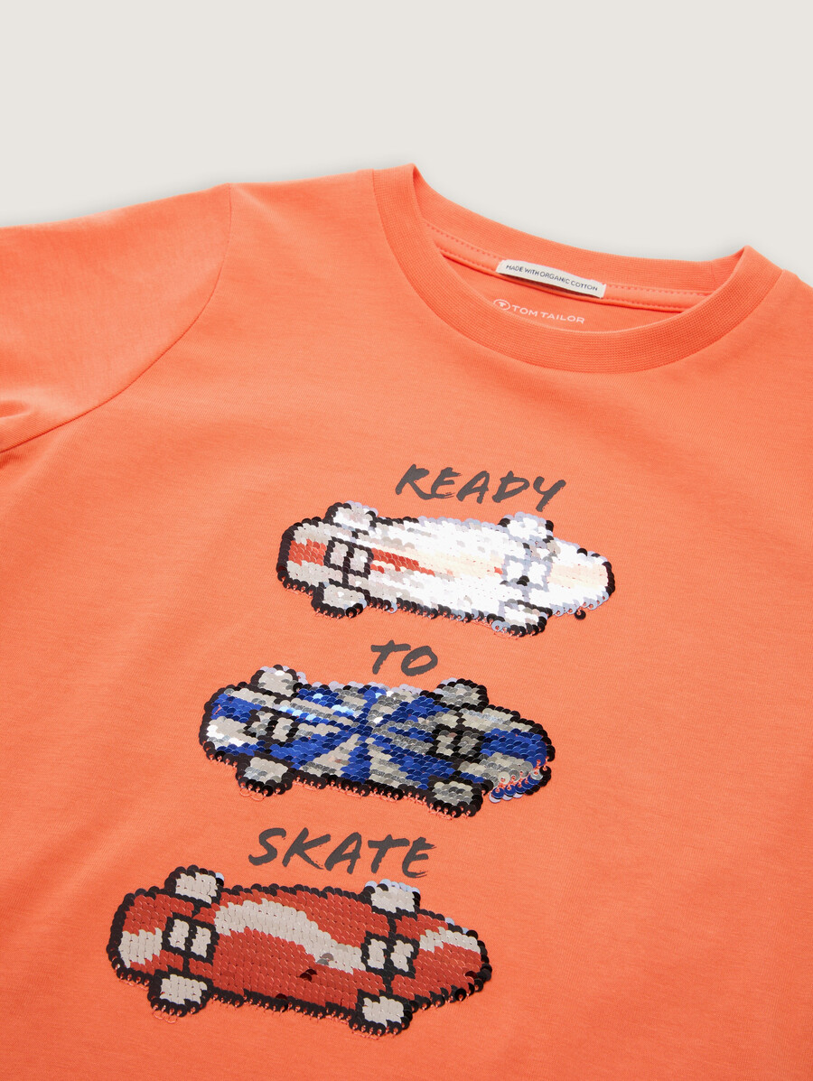 t-shirt con paillettes reversibili