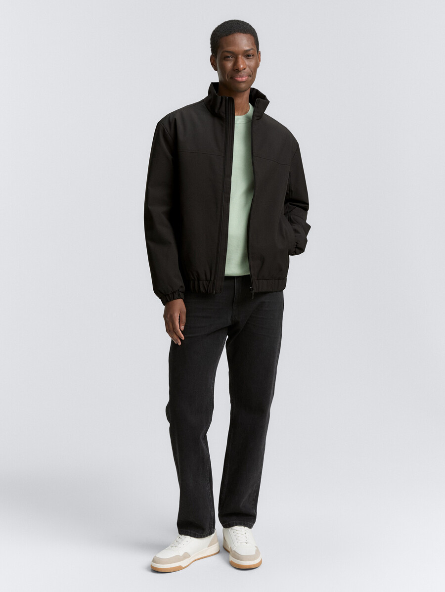 giacca blouson con collo alto