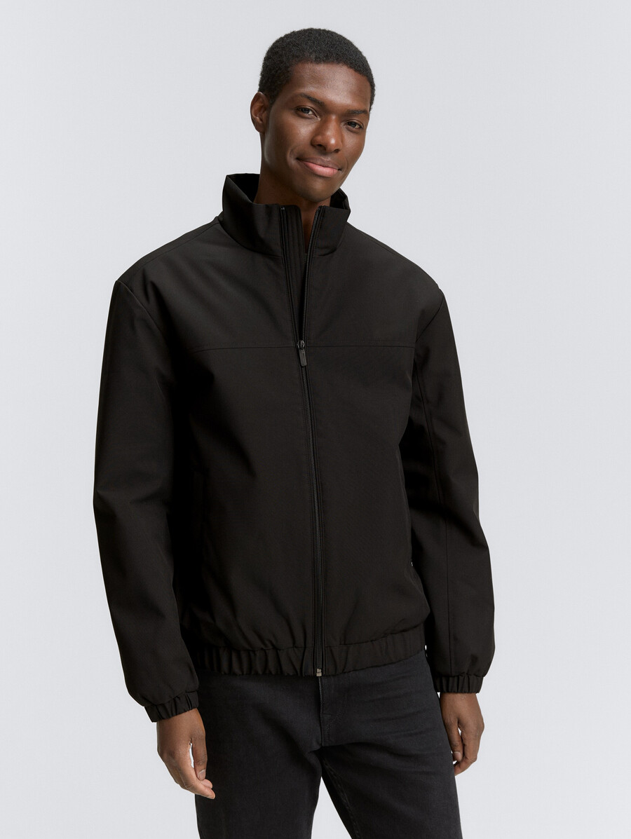 giacca blouson con collo alto