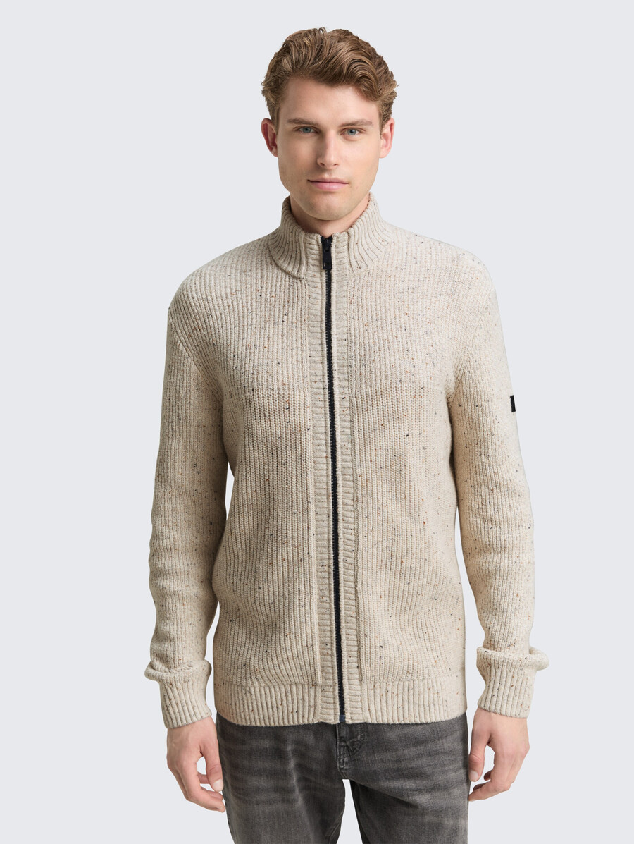 cardigan con texture miste