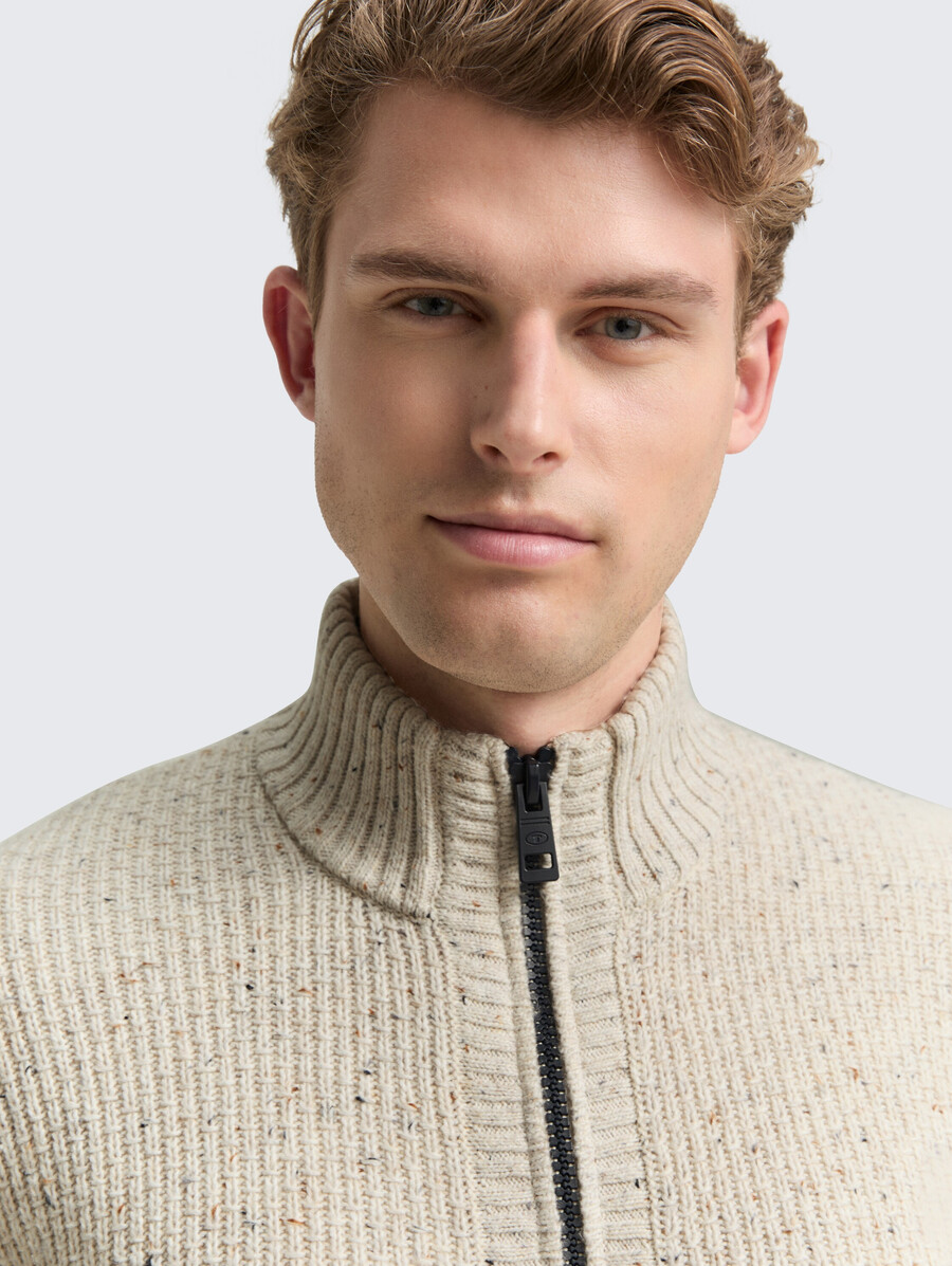 cardigan con texture miste