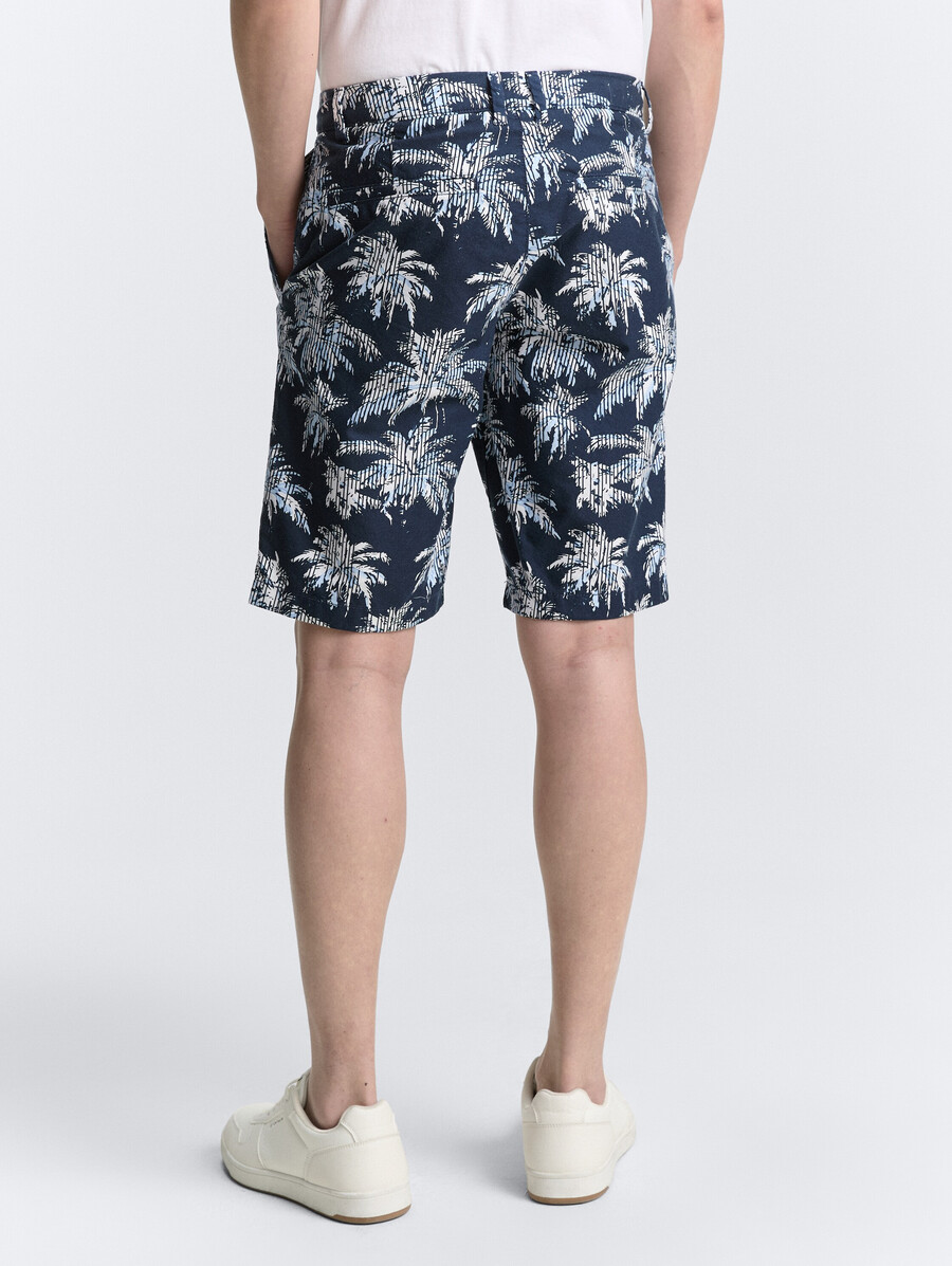 pantaloncini chino regolari con stampa di palme