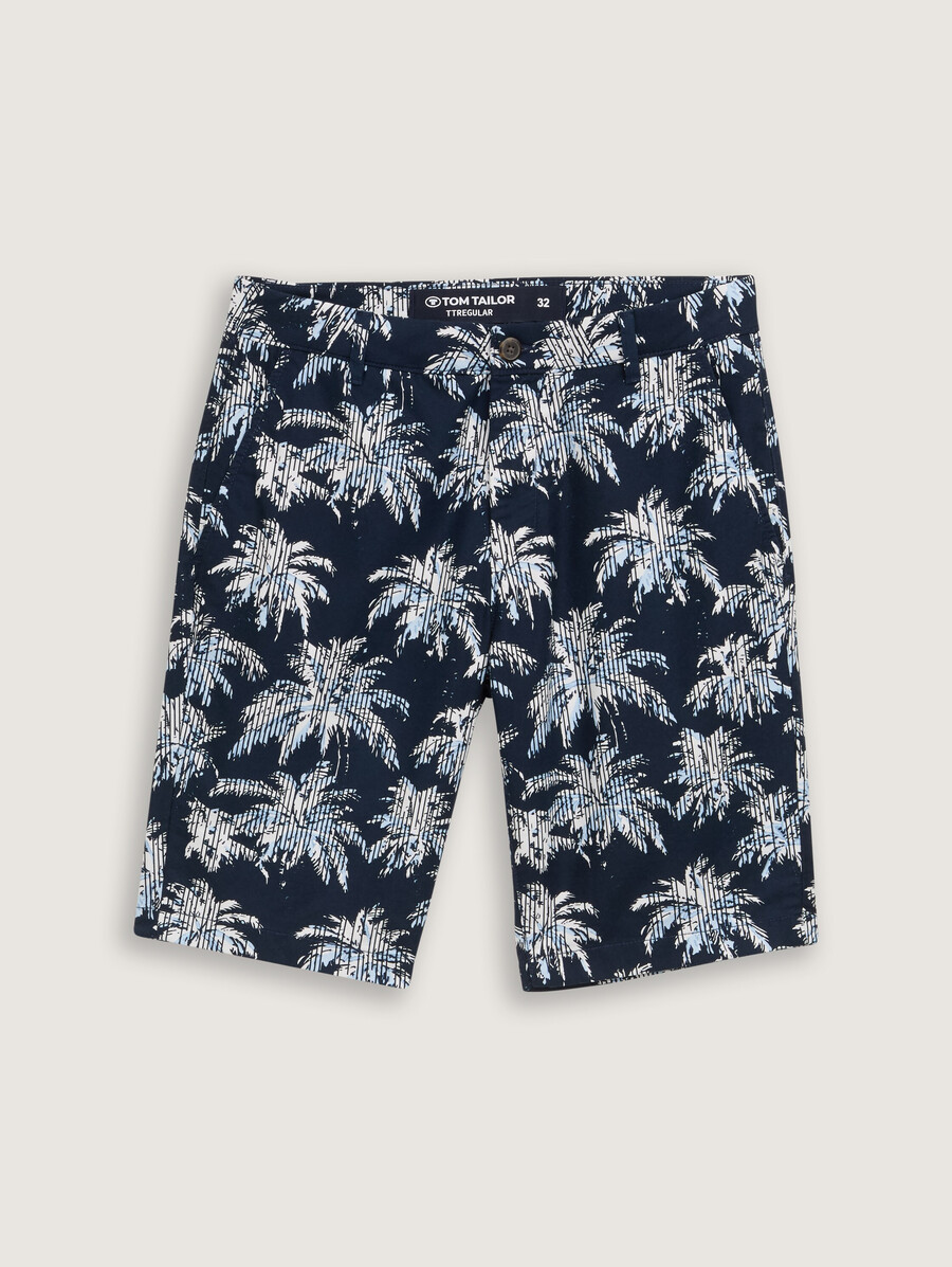 pantaloncini chino regolari con stampa di palme