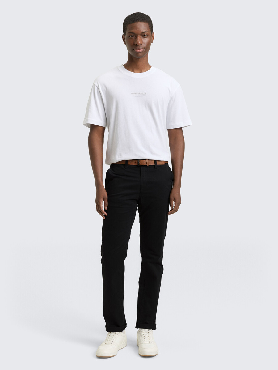 pantaloni chino slim fit con cintura