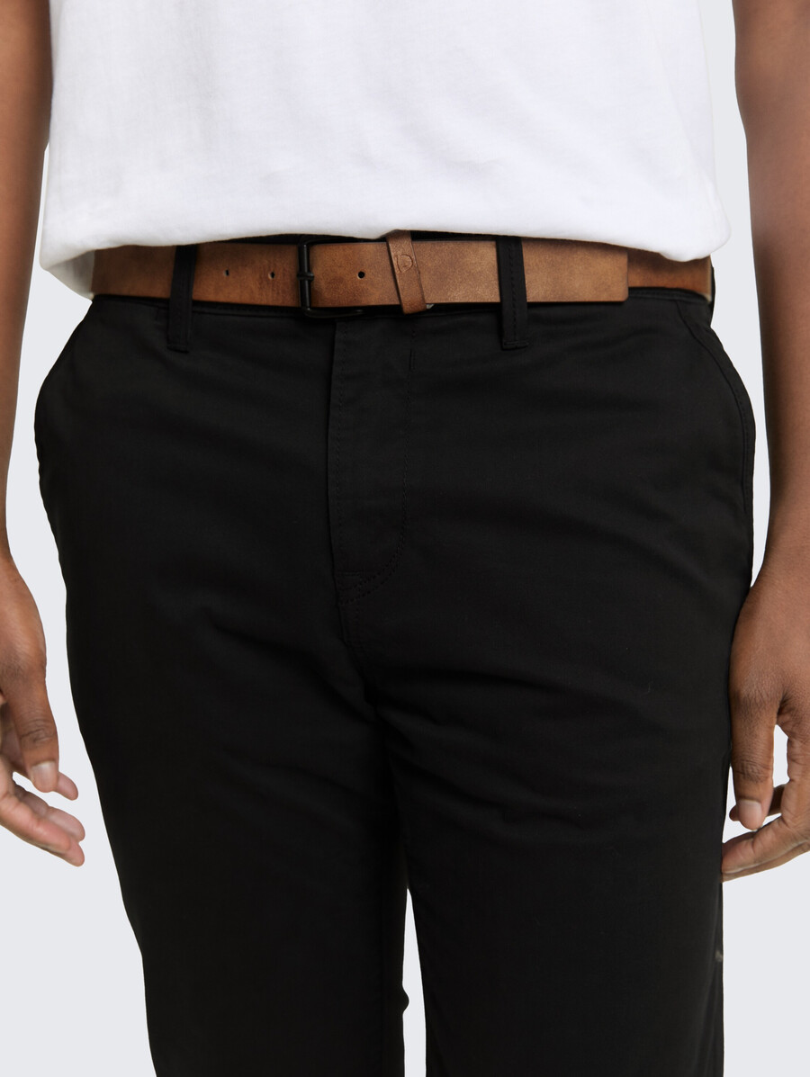 pantaloni chino slim fit con cintura