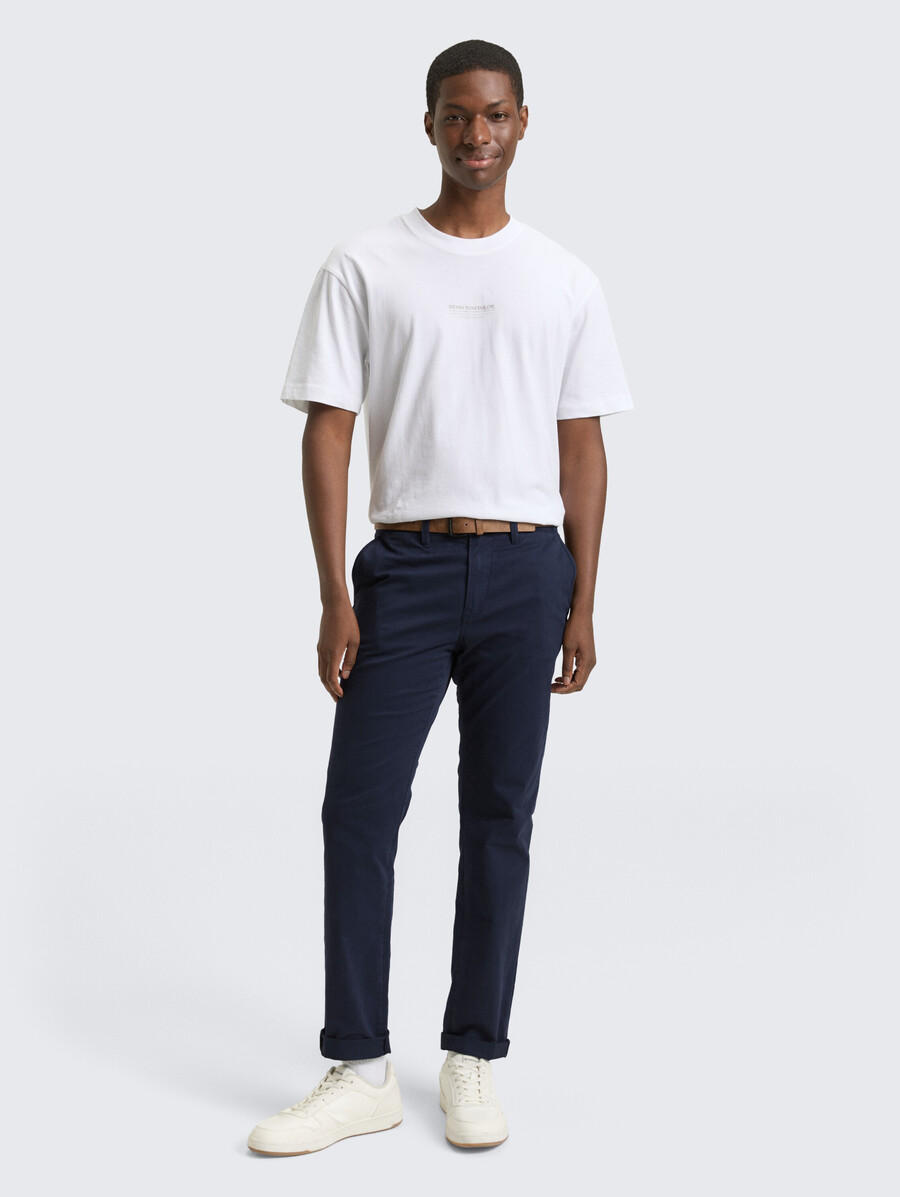 pantaloni chino slim fit con cintura