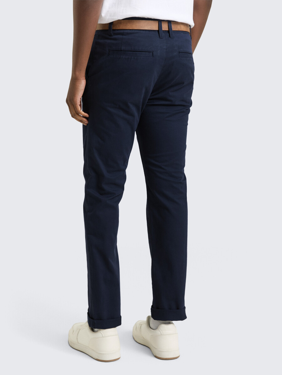 pantaloni chino slim fit con cintura
