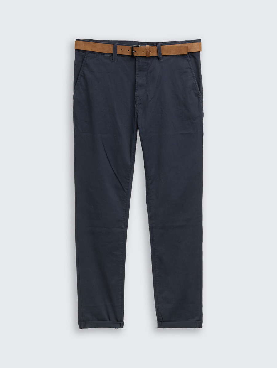 pantaloni chino slim fit con cintura