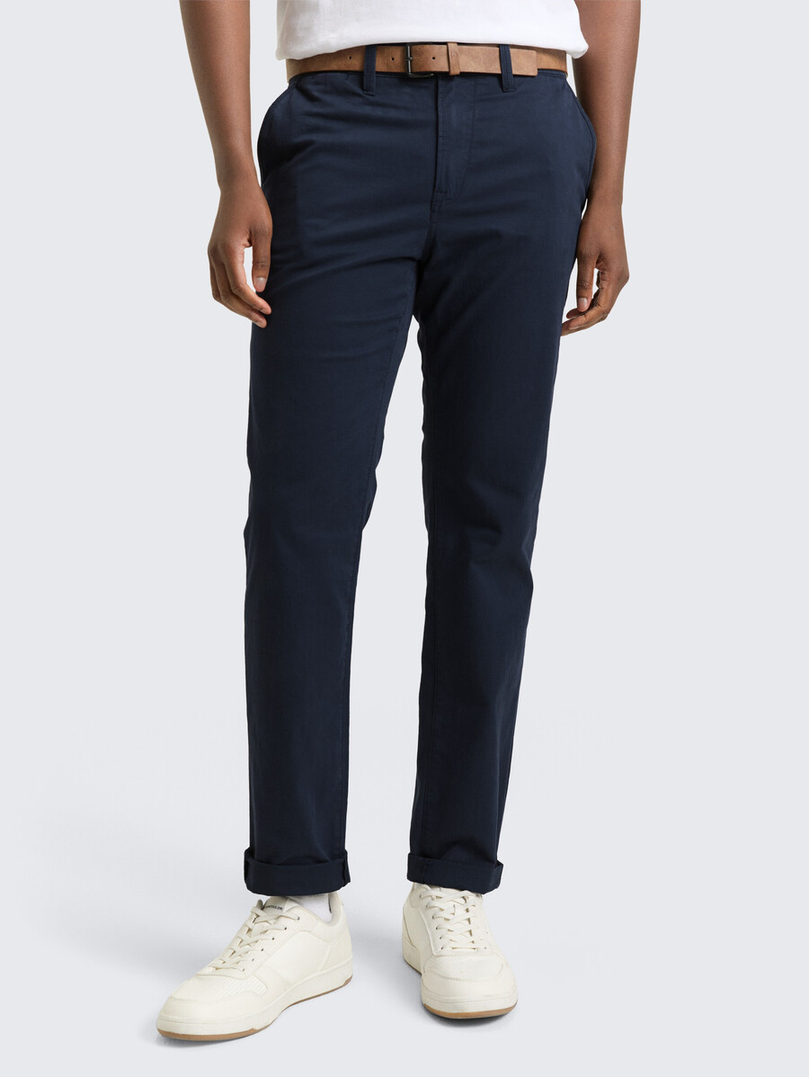 pantaloni chino slim fit con cintura