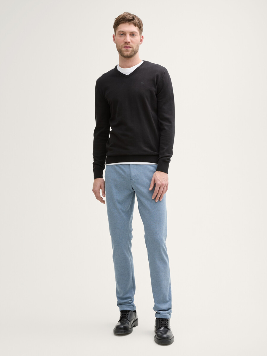 pantaloni chino tttravis slim realizzati in jersey piqué