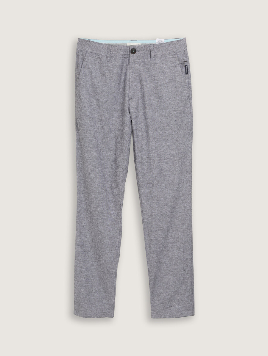 pantaloni chino regolari con contenuto di lino