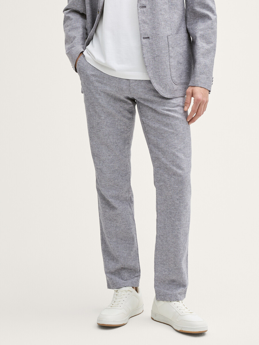 pantaloni chino regolari con contenuto di lino