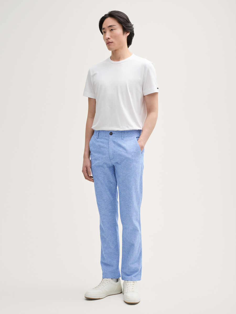 pantaloni chino regolari con contenuto di lino