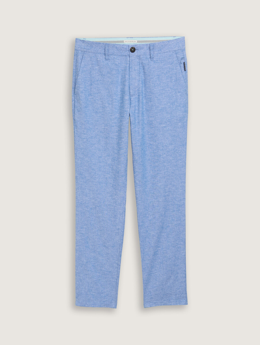 pantaloni chino regolari con contenuto di lino