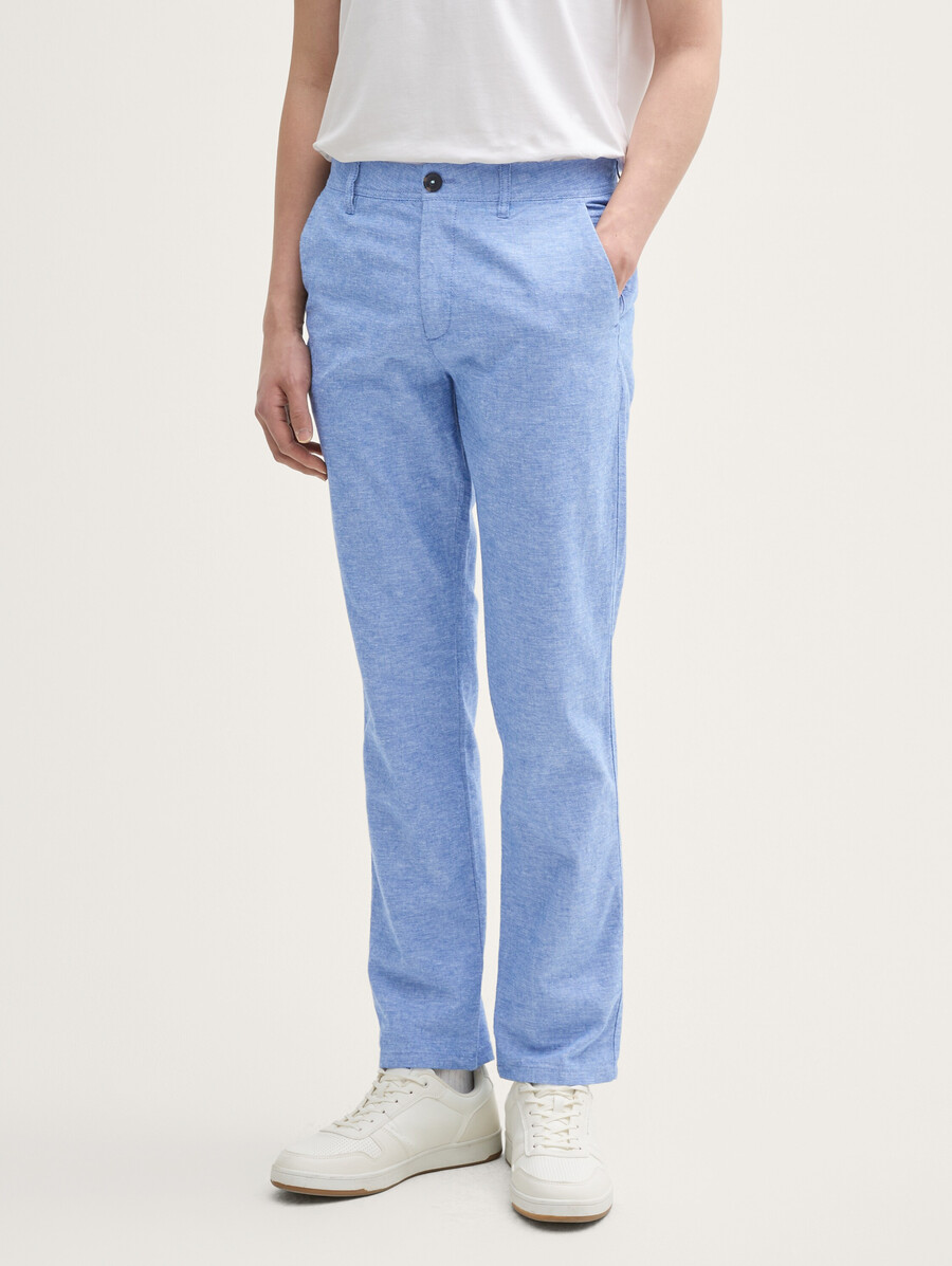 pantaloni chino regolari con contenuto di lino