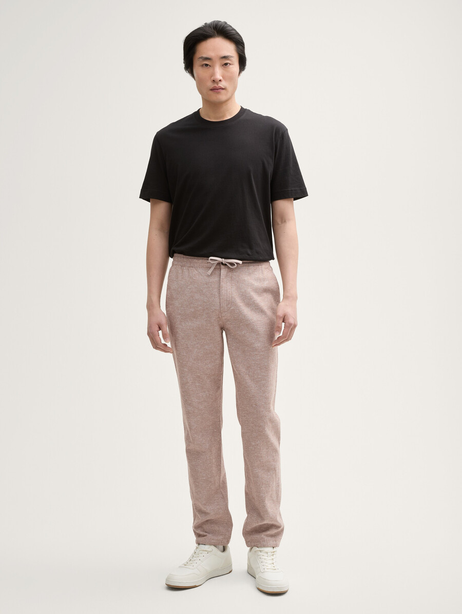 pantaloni chino regolari con contenuto di lino