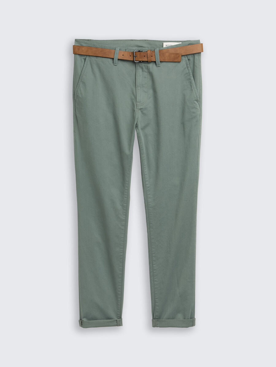 pantaloni chino slim con cintura