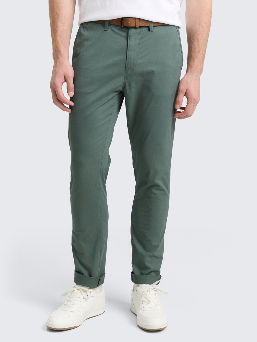 pantaloni chino slim con cintura