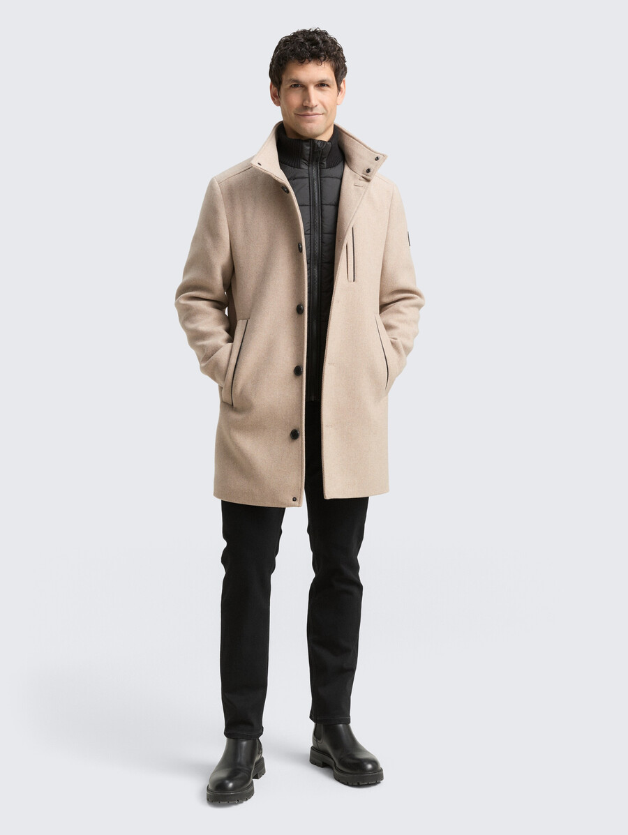 cappotto di lana 2 in 1 con giacca interna staccabile