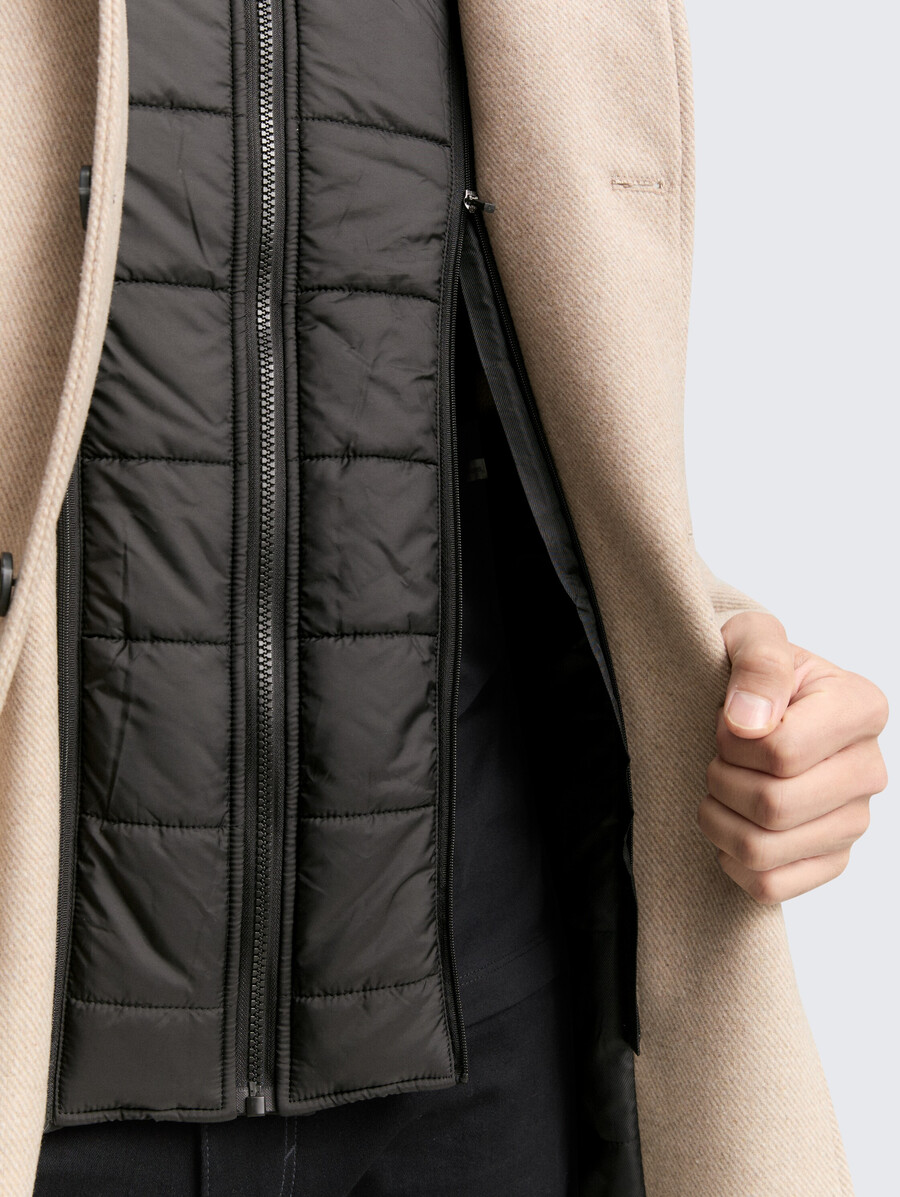 cappotto di lana 2 in 1 con giacca interna staccabile