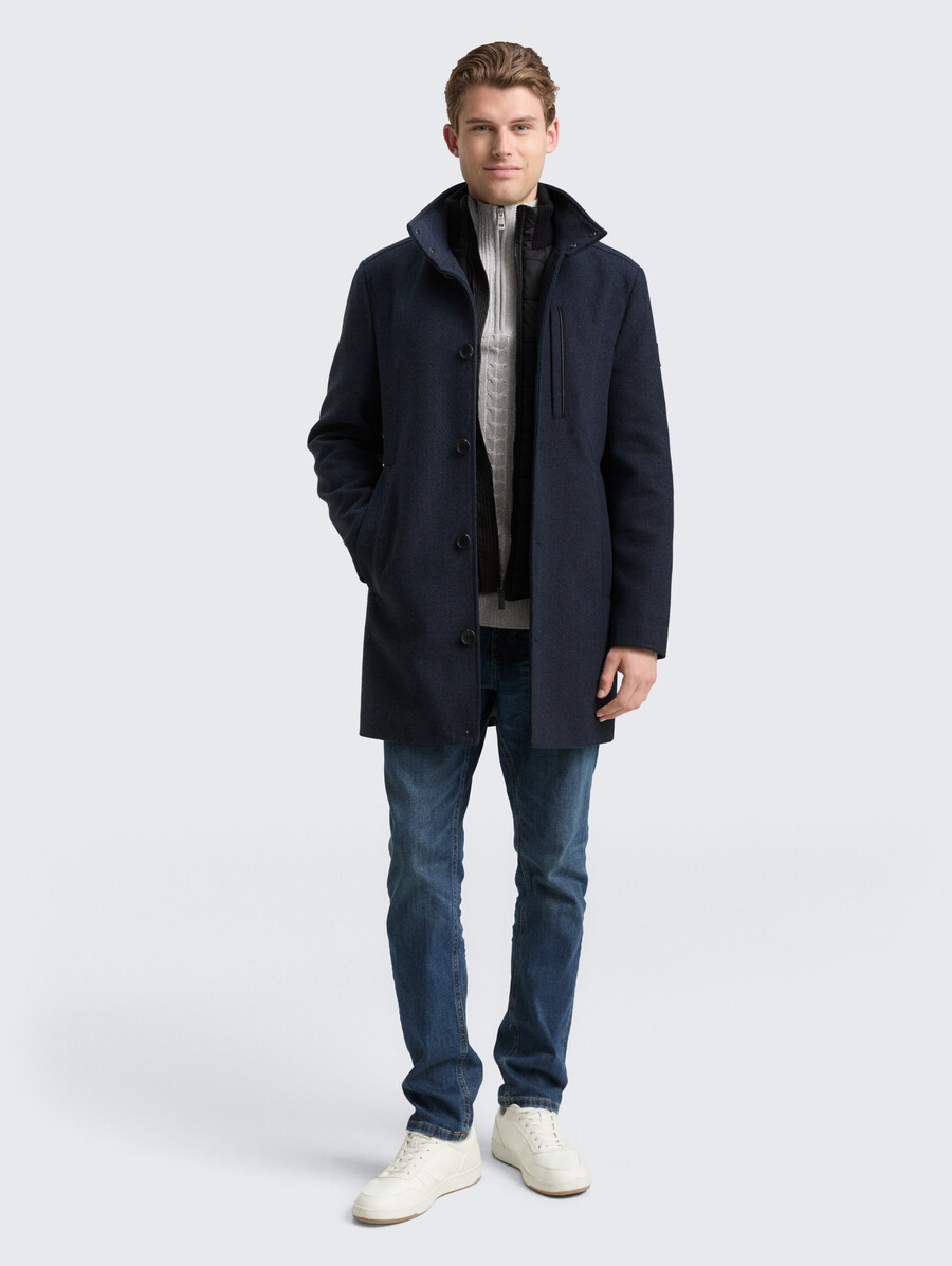 cappotto di lana 2 in 1 con giacca interna staccabile